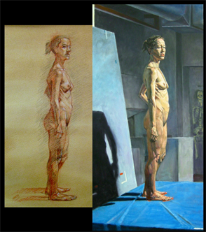 Figure Drawing into Painting