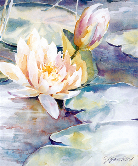 Watercolor Unleashed! WHITE FLOWER IN TRANSPARENT WATERCOLOR