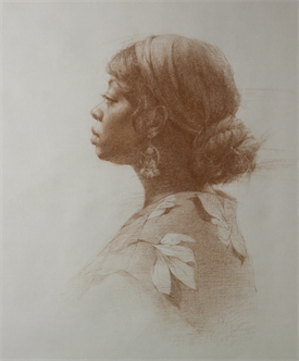 Portrait Drawing in Charcoal to Limited Palette