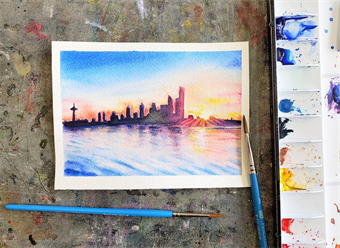 Watercolor Sunsets Family Workshop (Mother's Day Edition)