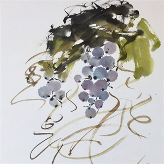 Sumi Painting: Harvesting the Fall Garden