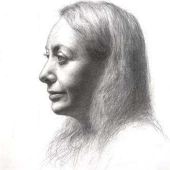 Portrait Drawing on White Paper
