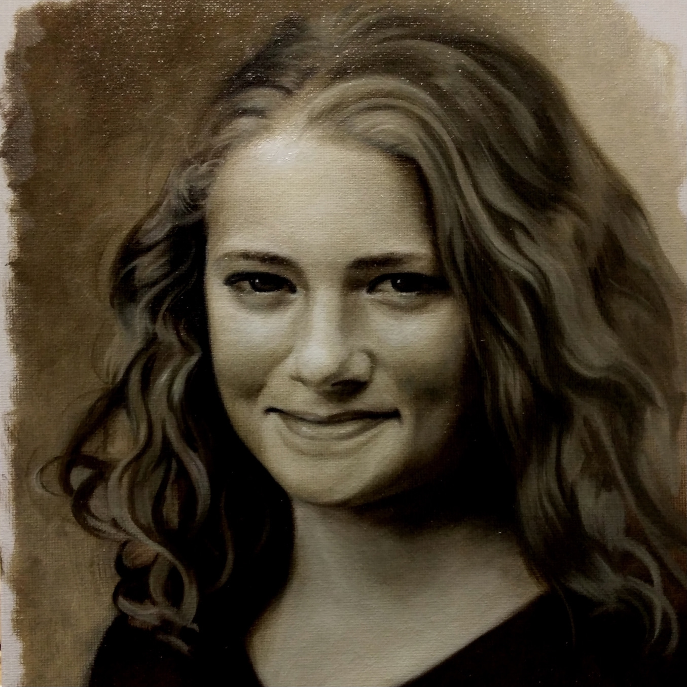 Portrait Painting in Grisaille