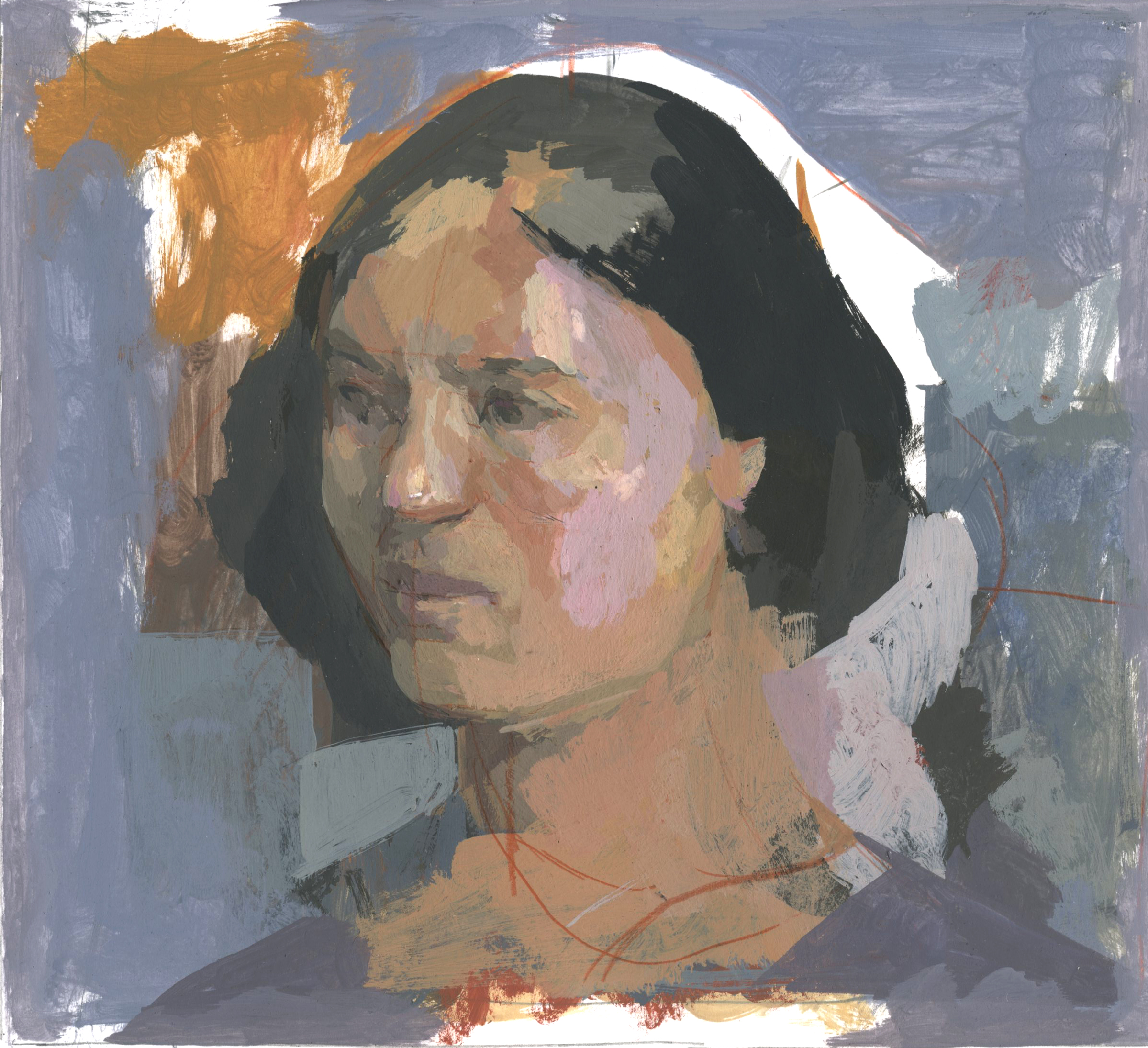 Portrait Painting in Gouache